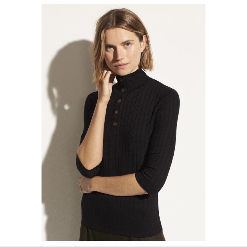 Vince Elbow Sleeve Button Up Shirt.